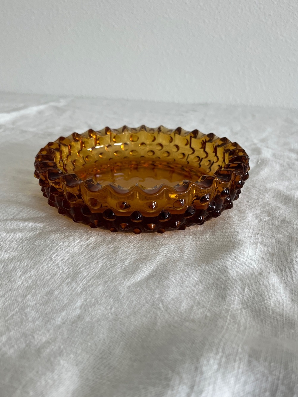 Mid century modern amber glass dish/ashtray